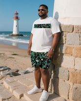 Tropical Art Men's Plus Size T-Shirt & Shorts Suit